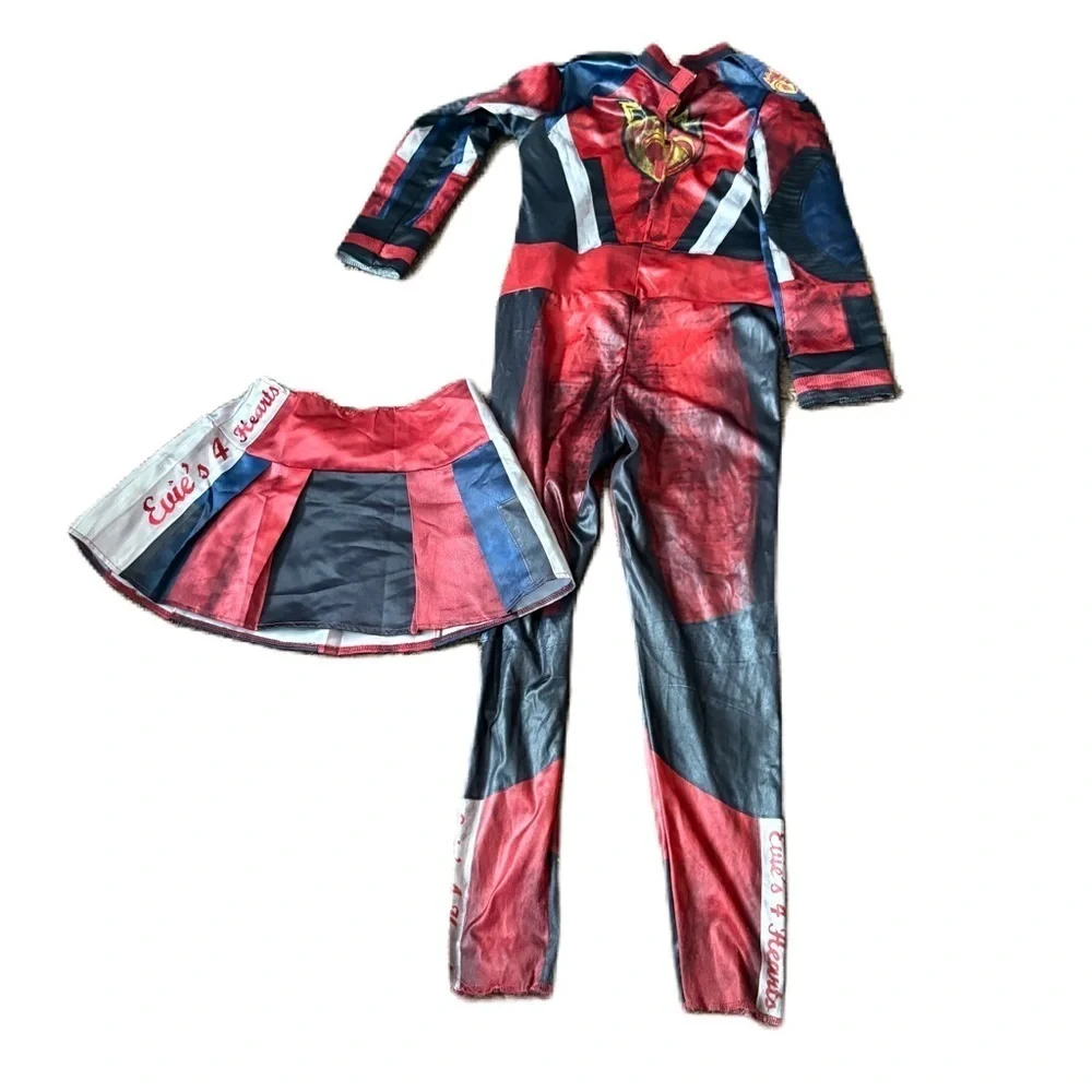 Disney Descendants 3 Evie Costume W/ Skirt Bodysuit Large 10-12 Blue Red Kids